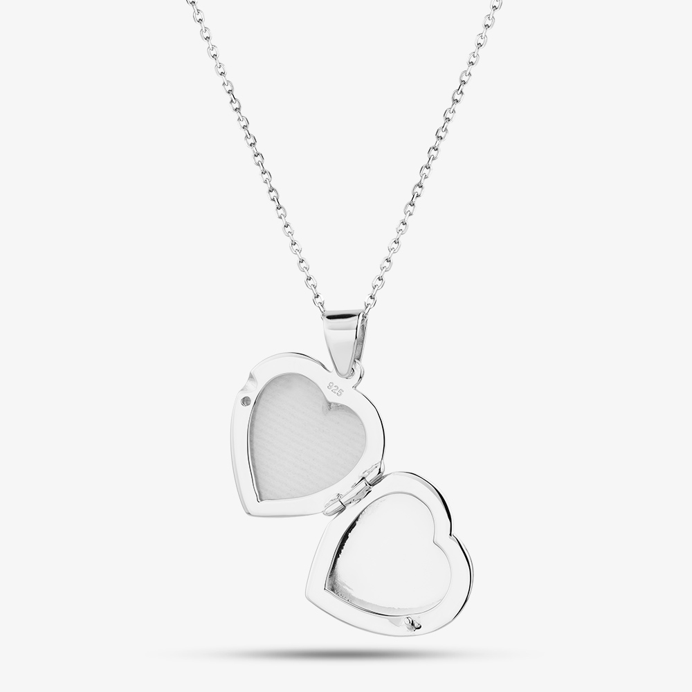 Fashionista Silver Sterling Silver Engravable Heart Locket Pendant AP14478/R