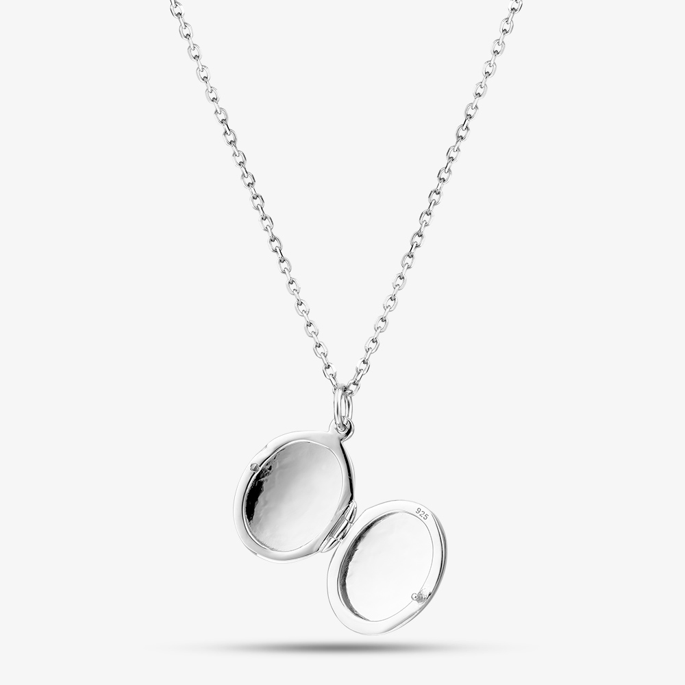 Fashionista Silver Sterling Silver Engravable Oval Locket Pendant AP14479/R