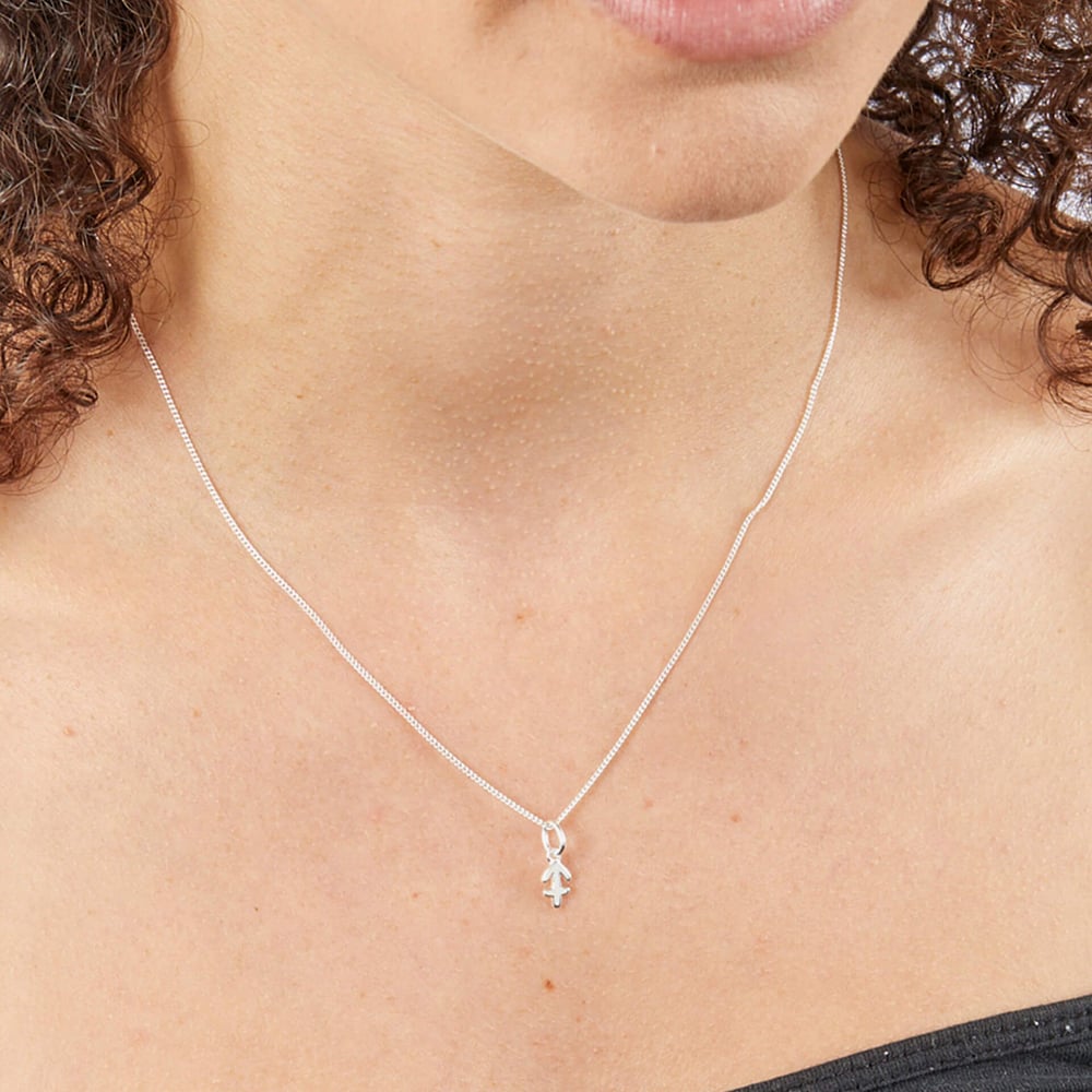 Sterling Silver Sagittarius Zodiac Sign Pendant Necklace P4996