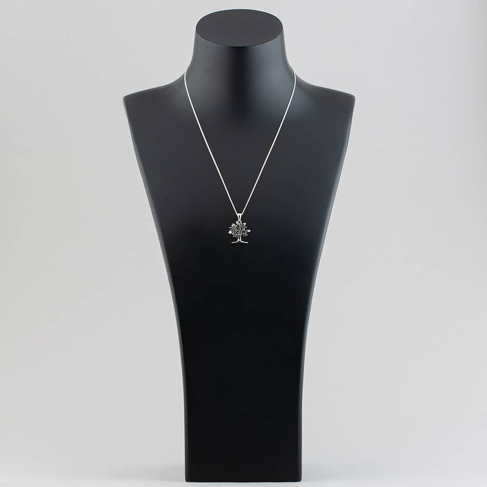 Sterling Silver Cubic Zirconia Tree Necklace 8.68.4622