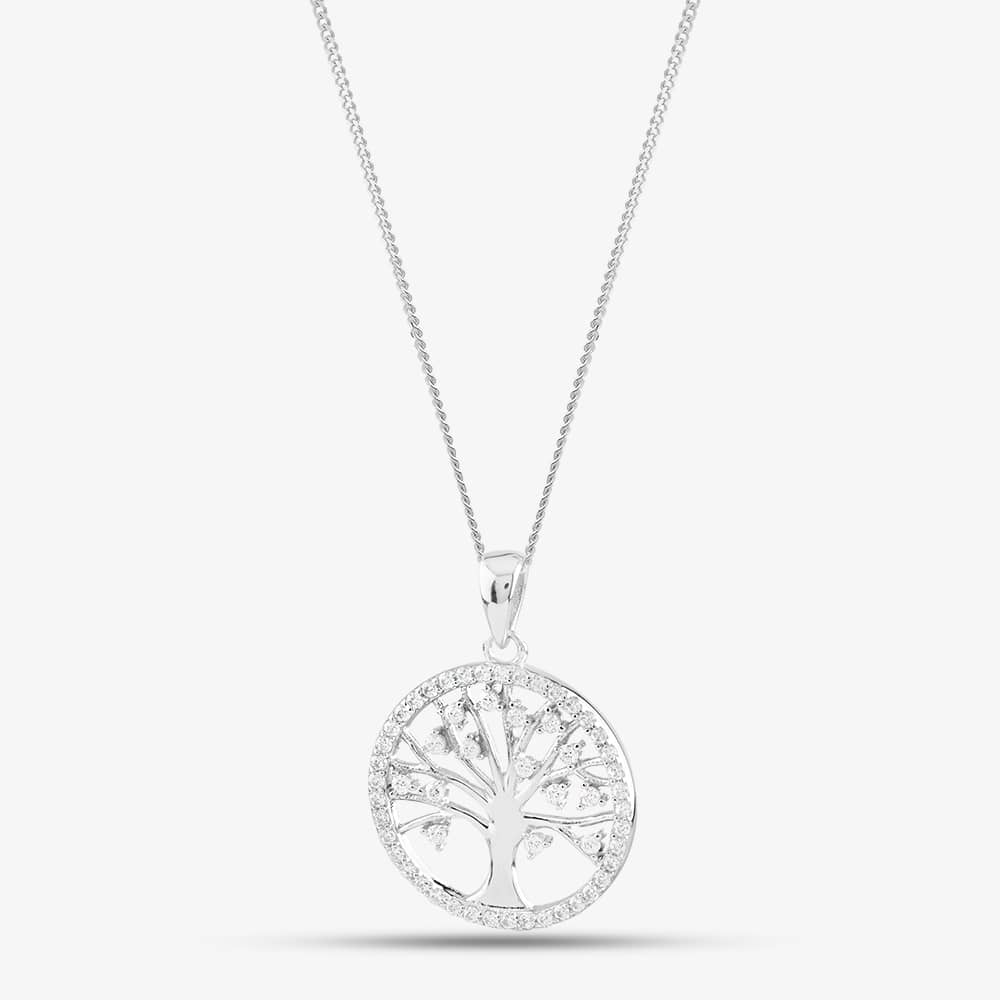 Sterling Silver Cubic Zirconia Tree of Life Necklace 8.68.4619 Sterling Silver Cubic Zirconia Tree of Life Necklace 8.68.4619
