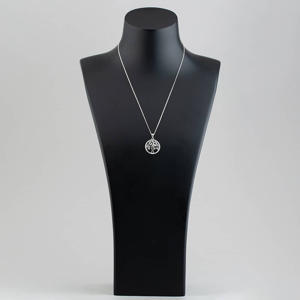 Sterling Silver Cubic Zirconia Tree of Life Necklace 8.68.4619