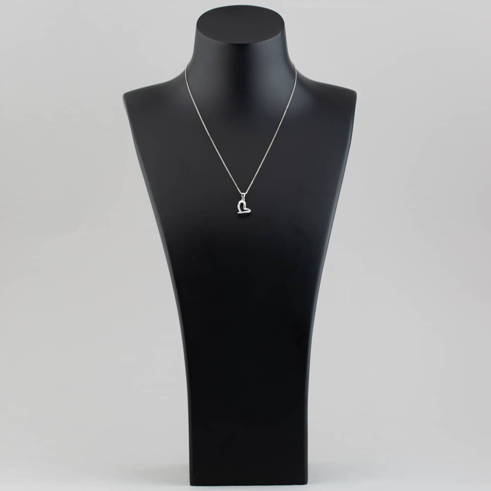 Sterling Silver Cubic Zirconia Offset Heart Pendant N611053