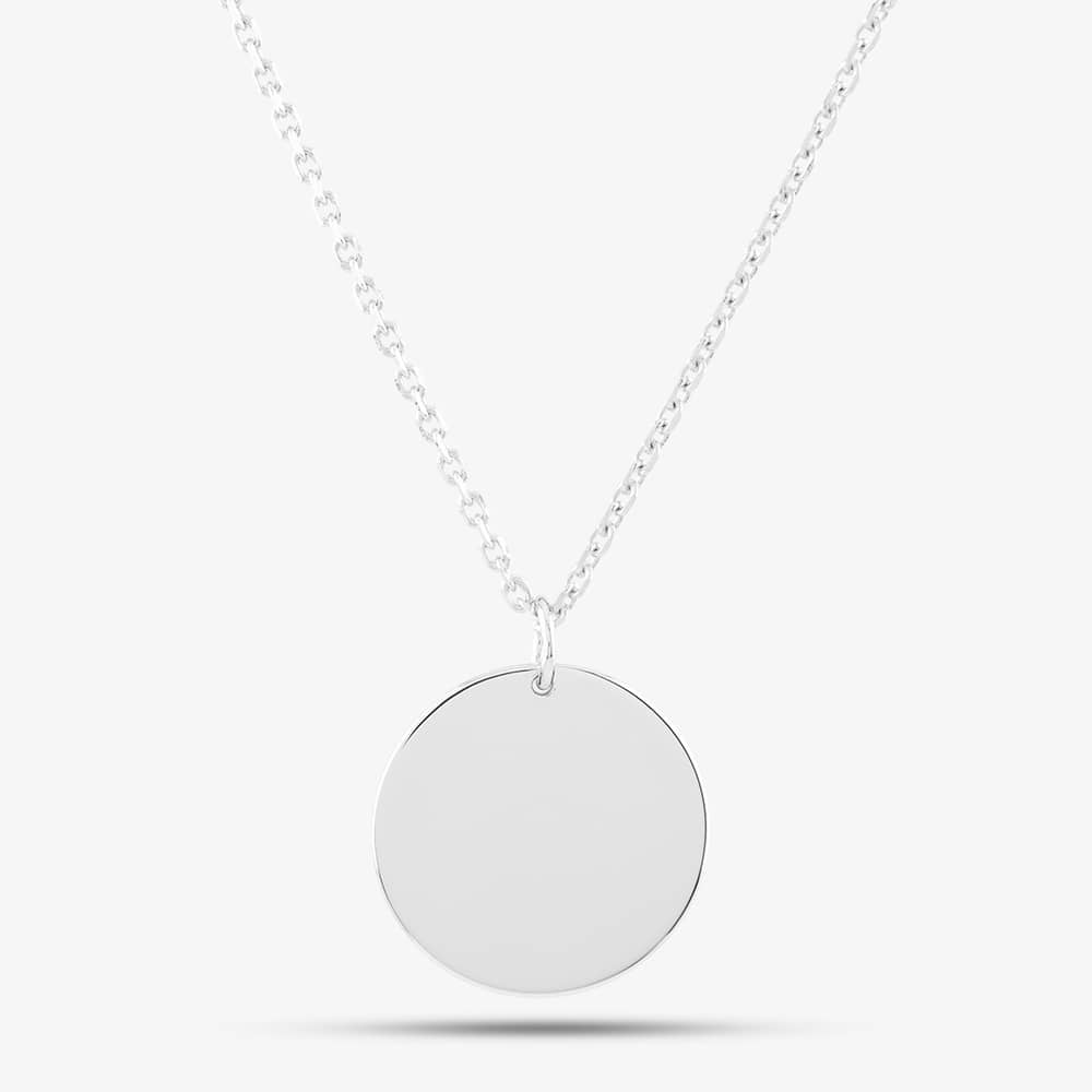 Silver Classic Family Disc Pendant Necklace THB001604