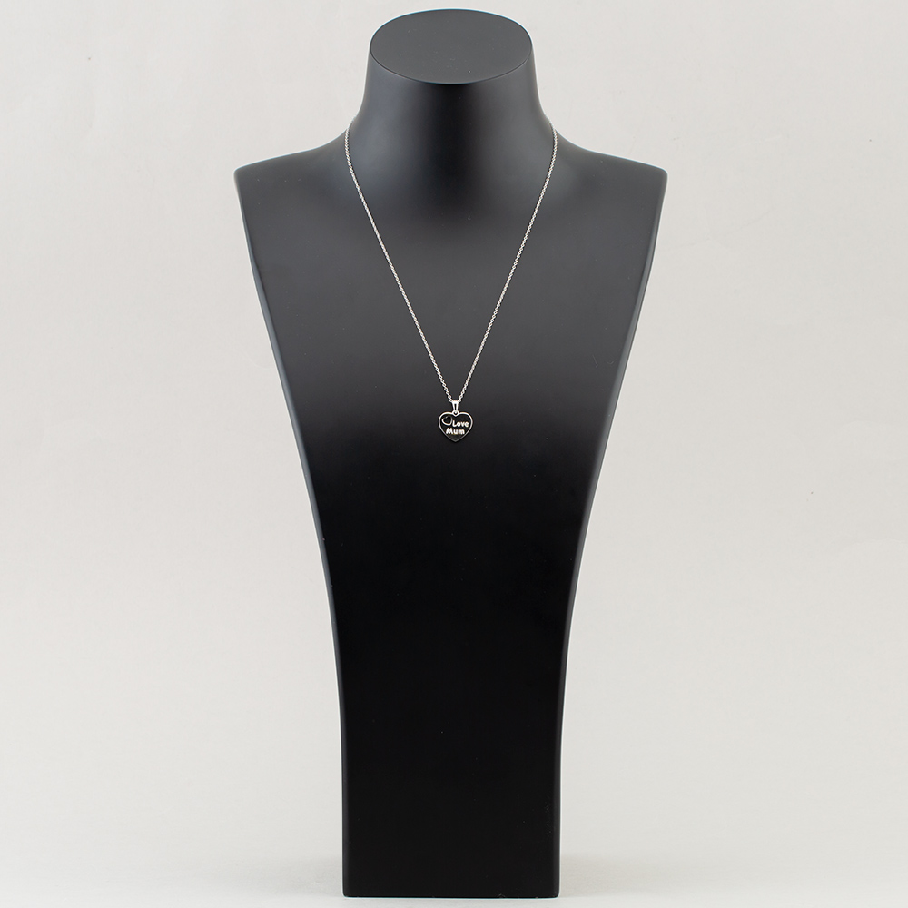 Silver Love Mum Heart Cut Out Pendant Necklace SP04061A