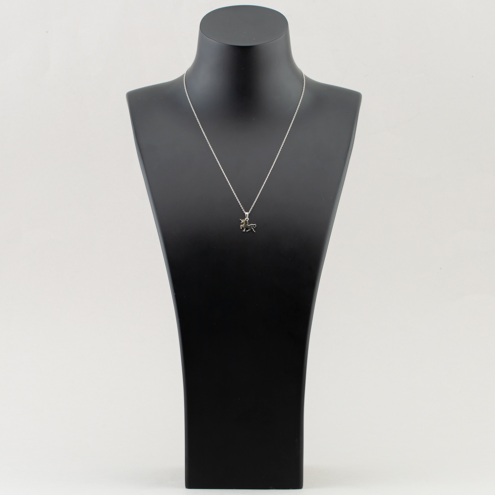 Silver Mini Plain Unicorn Pendant Necklace SPG0105A