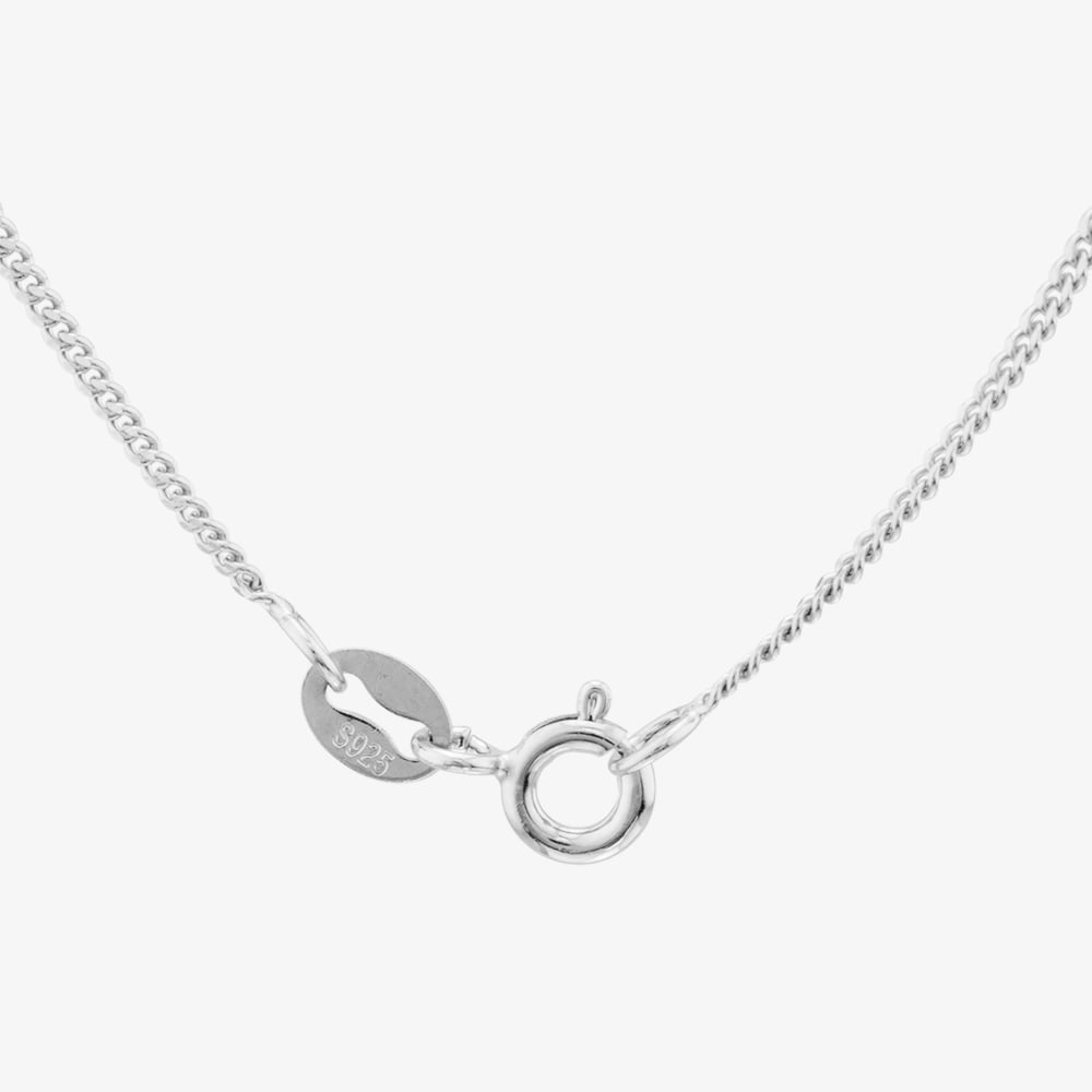 Sterling Silver Blue Cubic Zirconia Circle Pendant Necklace S6673