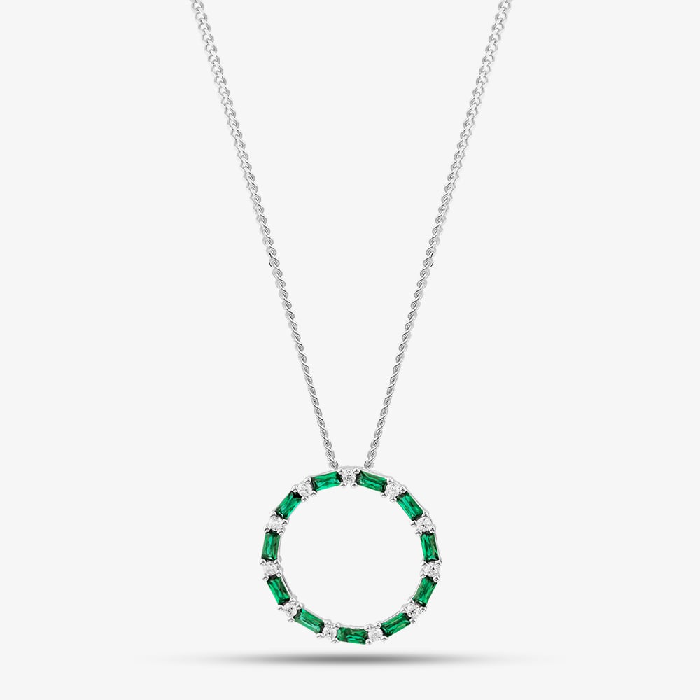 Click to view product details and reviews for Sterling Silver Green Cubic Zirconia Circle Pendant Necklace S6675. Click to view product details and reviews for Sterling Silver Green Cubic Zirconia Circle Pendant Necklace S6675.
