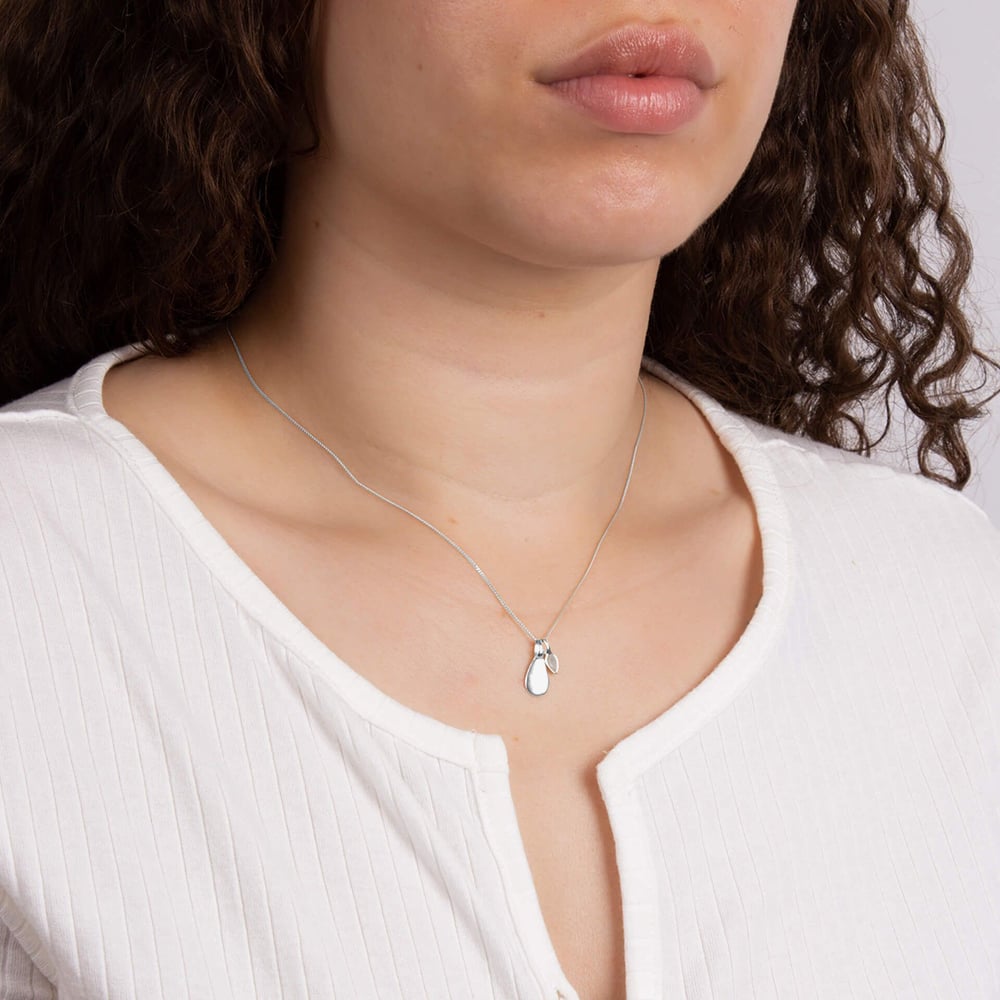 Sterling Silver Blue Aquamarine March Birthstone Pendant Necklace P5331