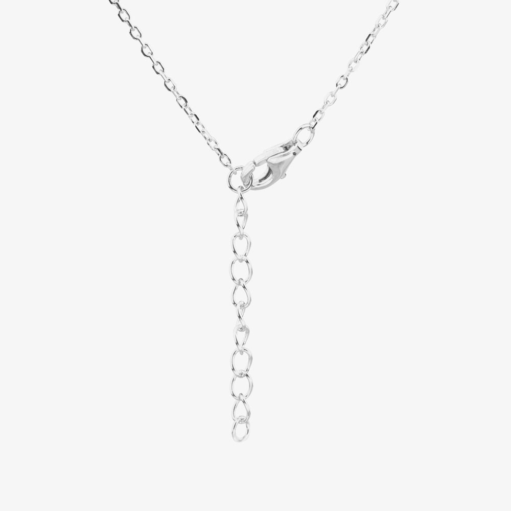 Silver Rhodium Plated Blue Cubic Zirconia Hexagon Halo Pendant Necklace 8.19.2024