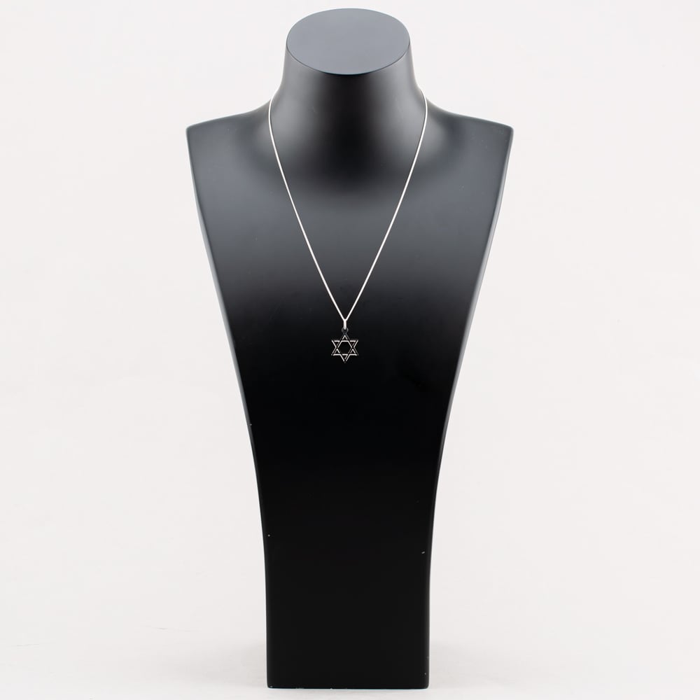 Sterling Silver Star Of David Pendant Necklace 8.64.3071