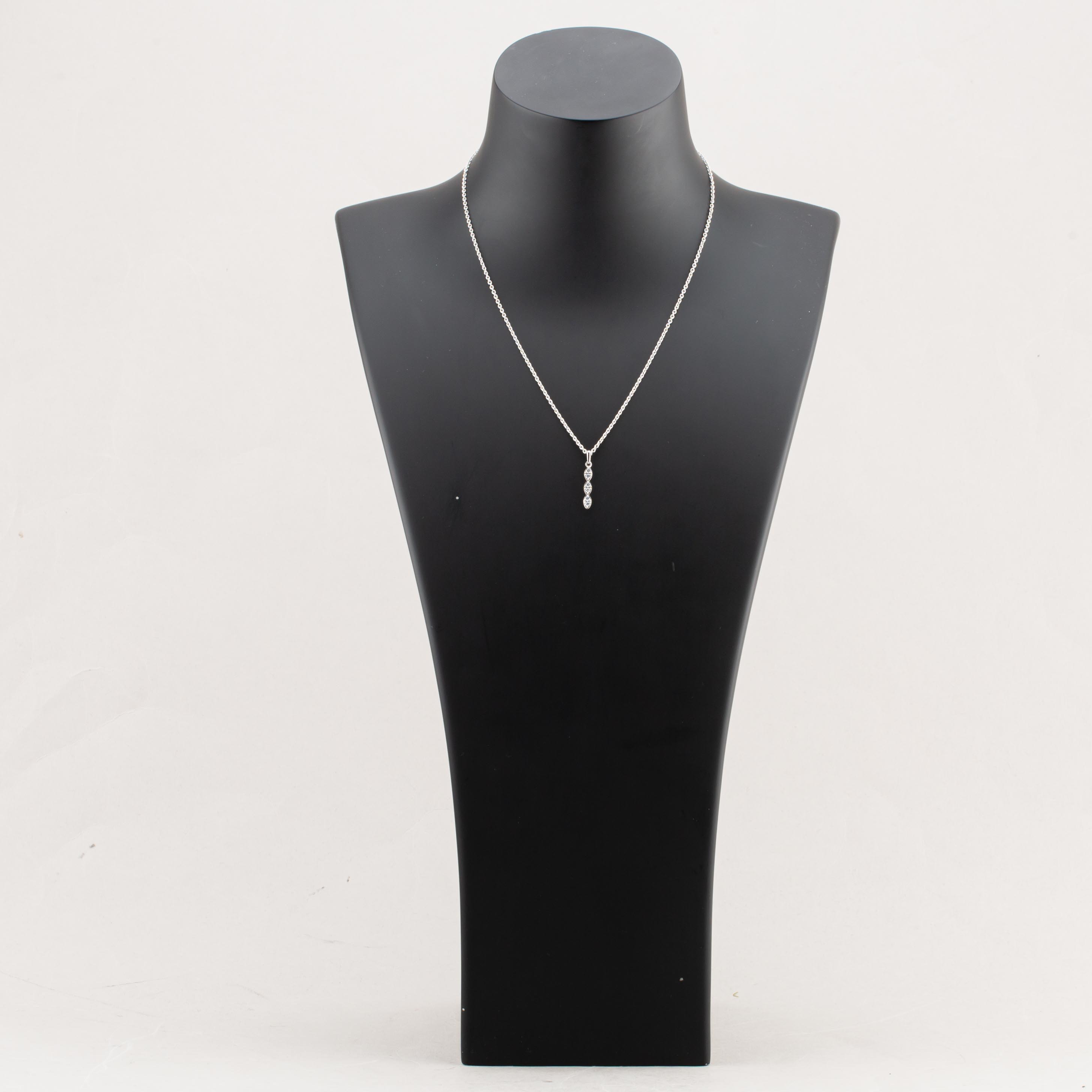 Fashionista Silver Sterling Silver Cubic Zirconia Triple Cluster Pendant MK-1081