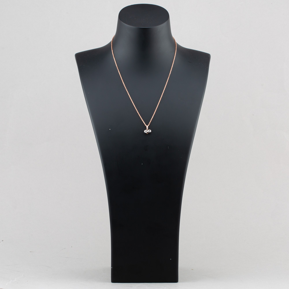 Fashionista Gold Rose Gold Tone Plated Sterling Silver Cubic Zirconia Charms Pendant AP8114Z/PR