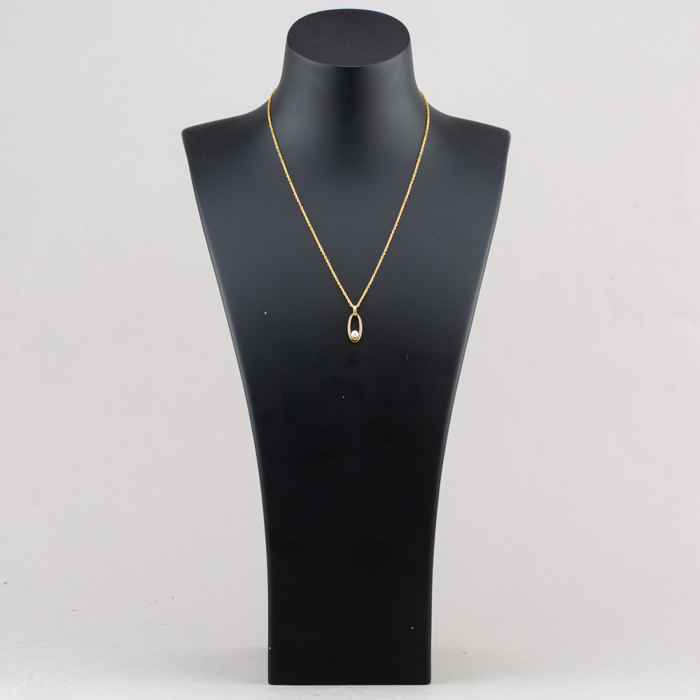 Yellow Gold Tone Plated Sterling Silver Freshwater Pearl Oval Pendant AP14295WFM/G