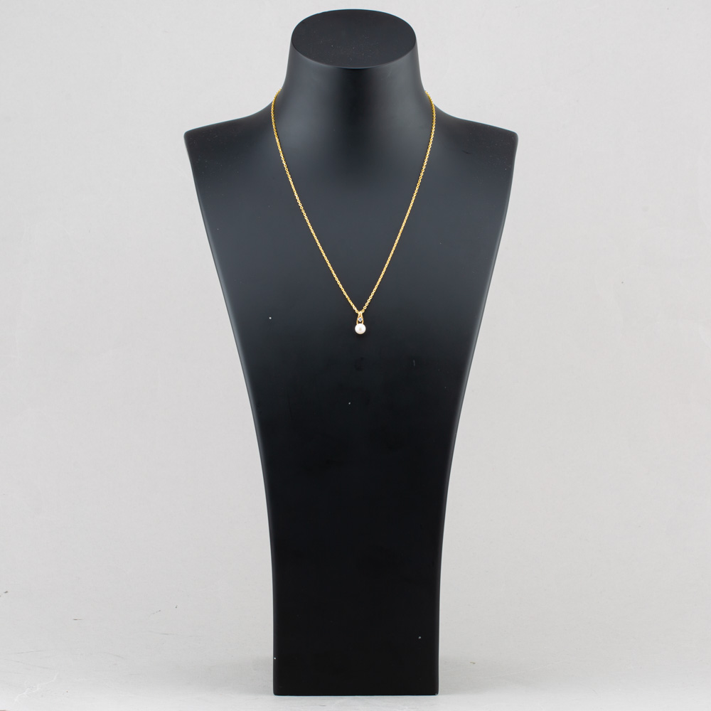 Yellow Gold Tone Plated Sterling Silver Freshwater Pearl Cubic Zirconia Pendant AP16176Z-WFM/G
