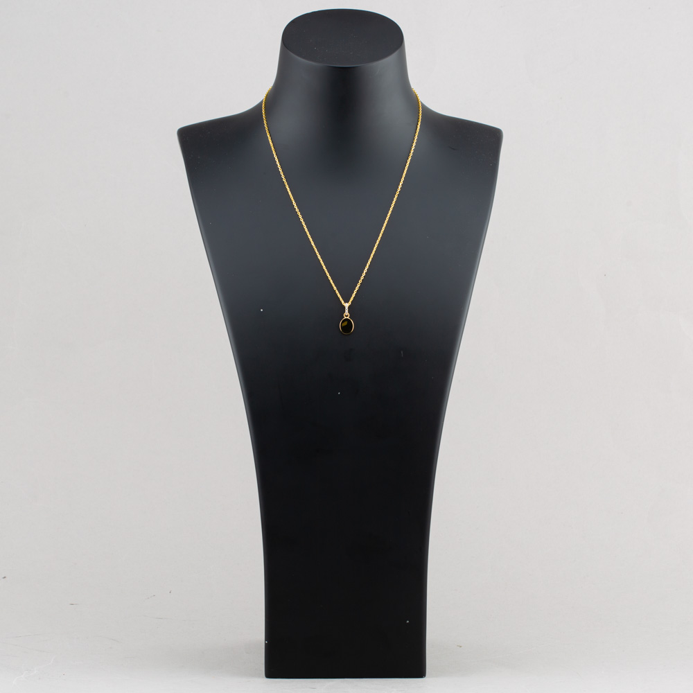 Yellow Gold Tone Plated Sterling Silver Cubic Zirconia Engravable Disc Pendant AP17559Z/G