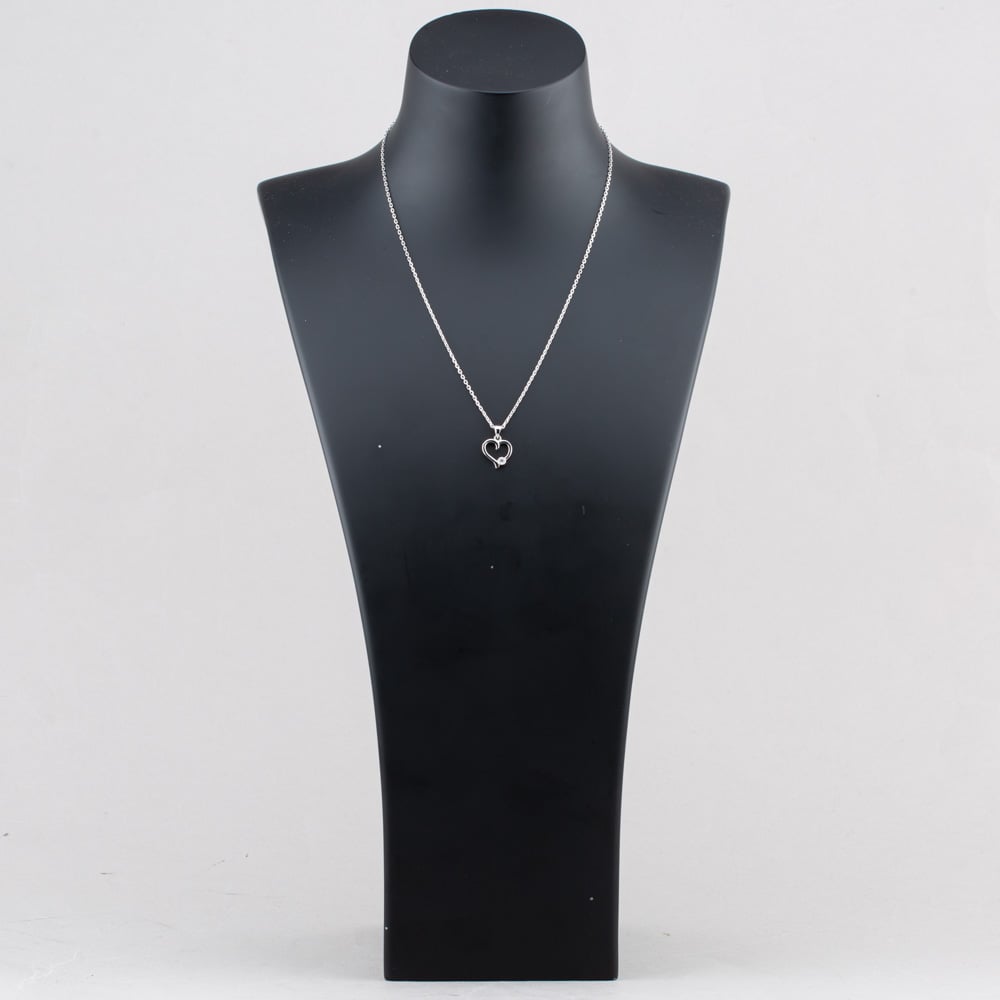 Fashionista Silver Sterling Silver Cubic Zirconia Open Heart Pendant 05S2AZP588304