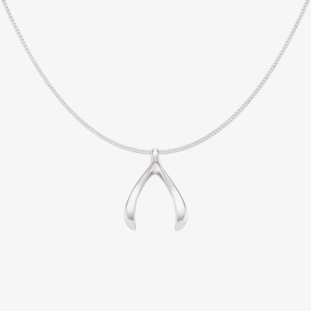 Fashionista Silver Sterling Silver Wishbone Pendant P5654 N2326