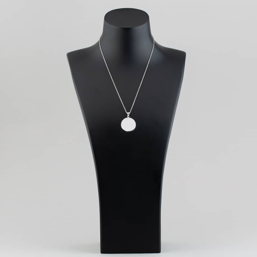 Engravables- Silver Large Plain Disc Pendant P-29026-1