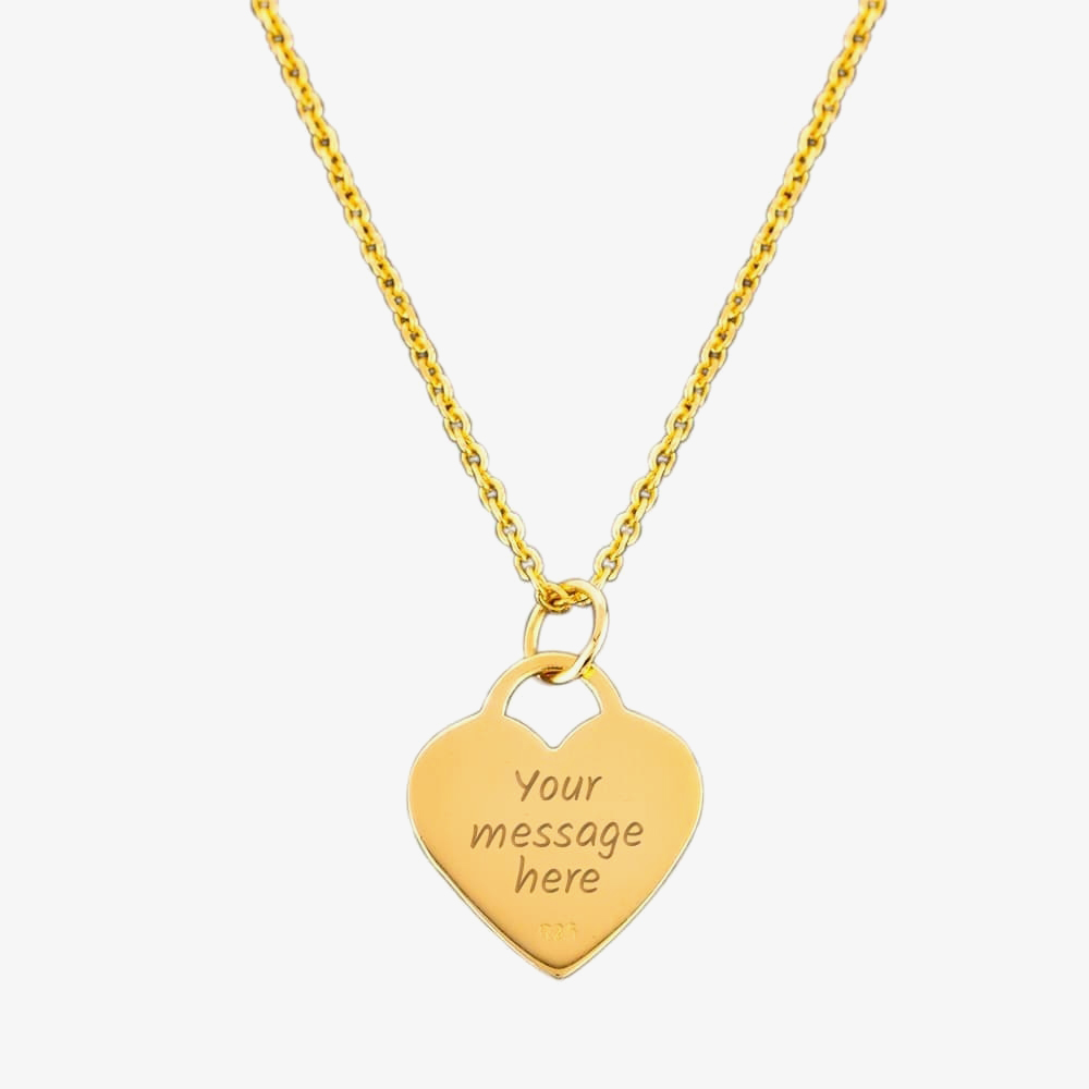 Engravables- Gold-plated Plain Heart Pendant P-29027-5/G