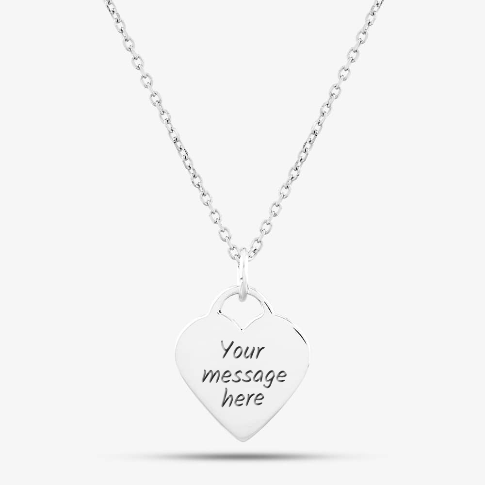 Engravables- Silver Plain Heart Pendant P-29027