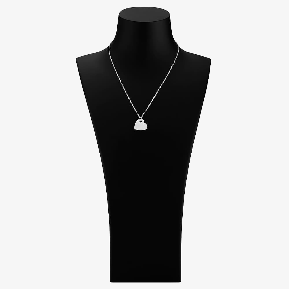 Engravables- Silver Medium Plain Heart Pendant P-4082