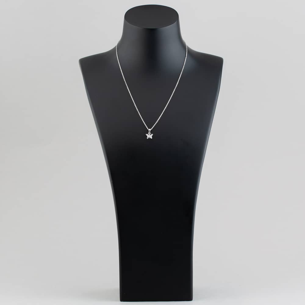 Sterling Silver Pave Butterfly Pendant E446P 3A