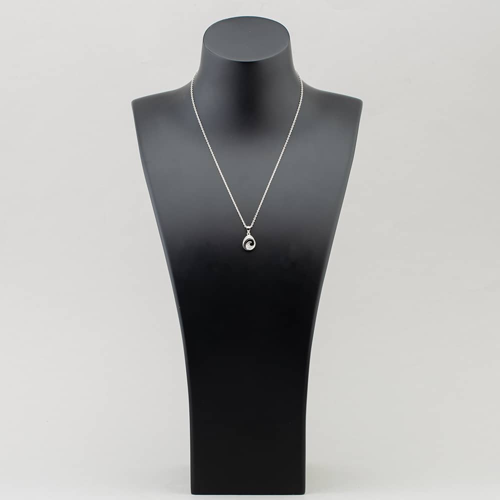 Silver Cubic Zirconia Pear Open Swirl Pendant P610833