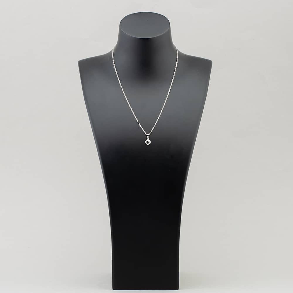 Silver Cubic Zirconia Open Square Pendant E610858-P