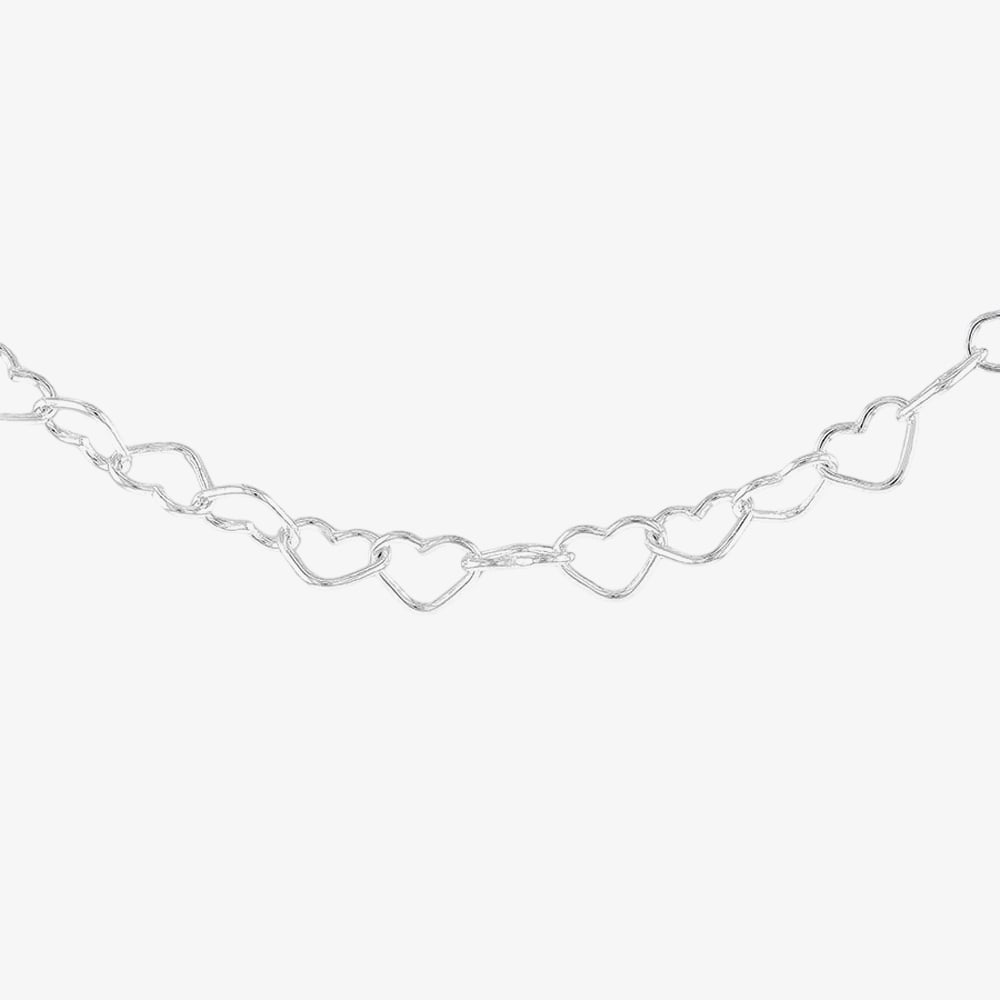 Sterling Silver 18 Inch Open Heart Link Chain 8.12.6074