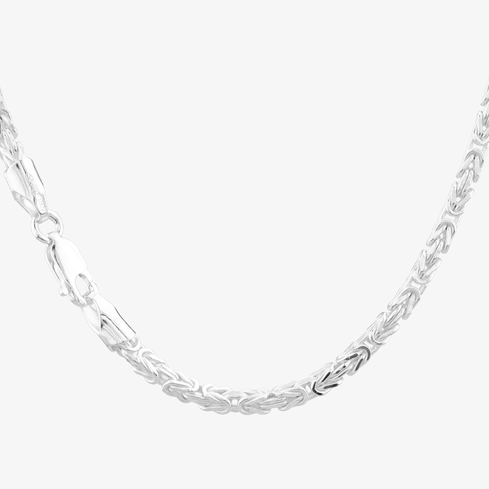 Silver 18 Inch Square Byzantine Chain S1059-18