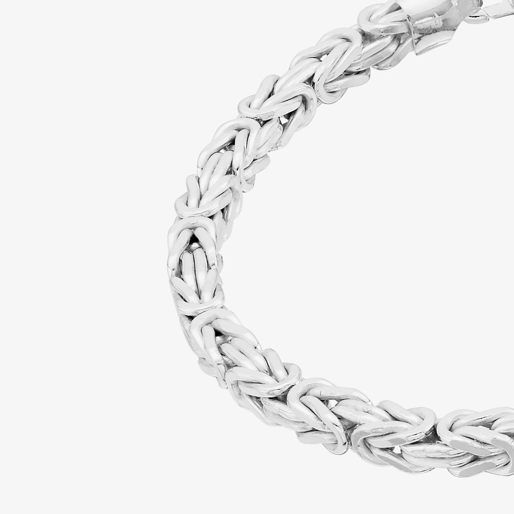 Sterling Silver 4.2mm Byzantine Chain Bracelet S1061-08