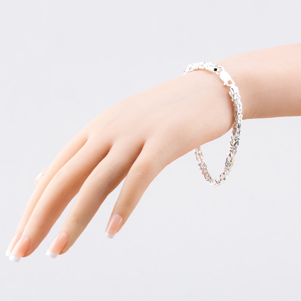 Sterling Silver 4.2mm Byzantine Chain Bracelet S1061-08