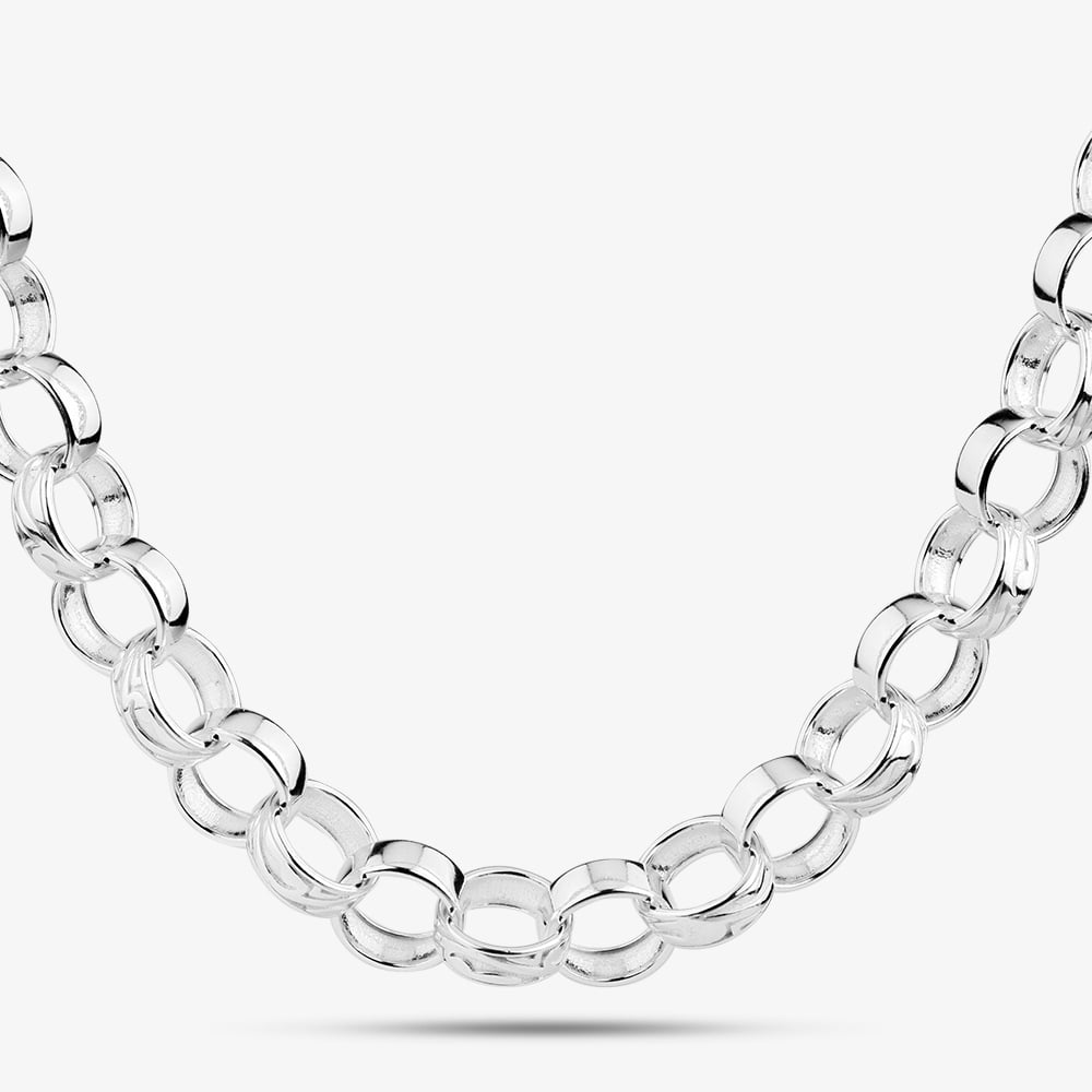 Silver 22 Inch Patterned Belcher Chain S1075-22