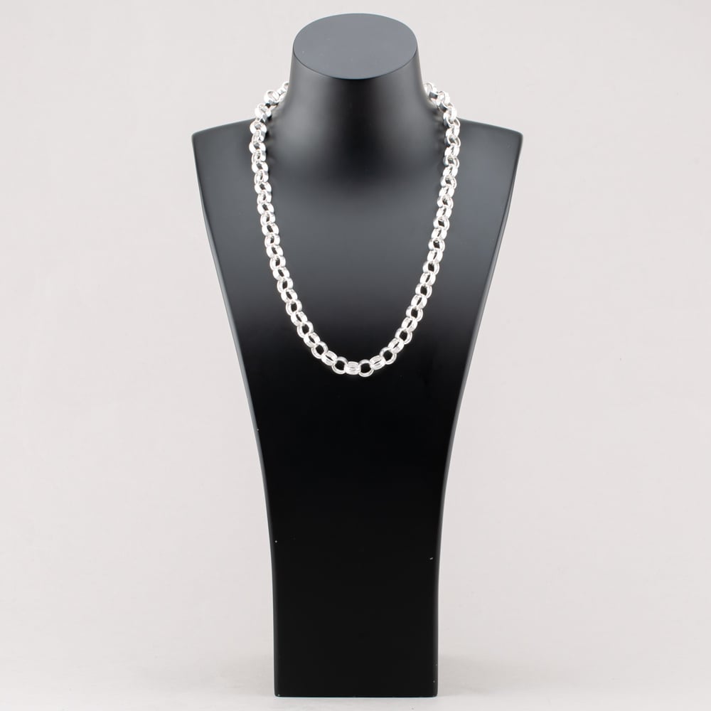 Silver 22 Inch Patterned Belcher Chain S1075-22