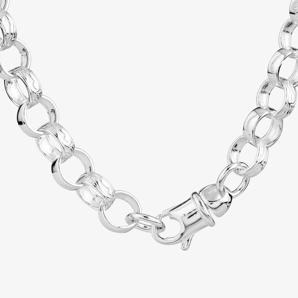 Silver 24 Inch Patterned Belcher Chain S1075-24