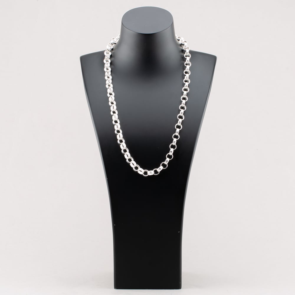 Silver 24 Inch Patterned Belcher Chain S1075-24