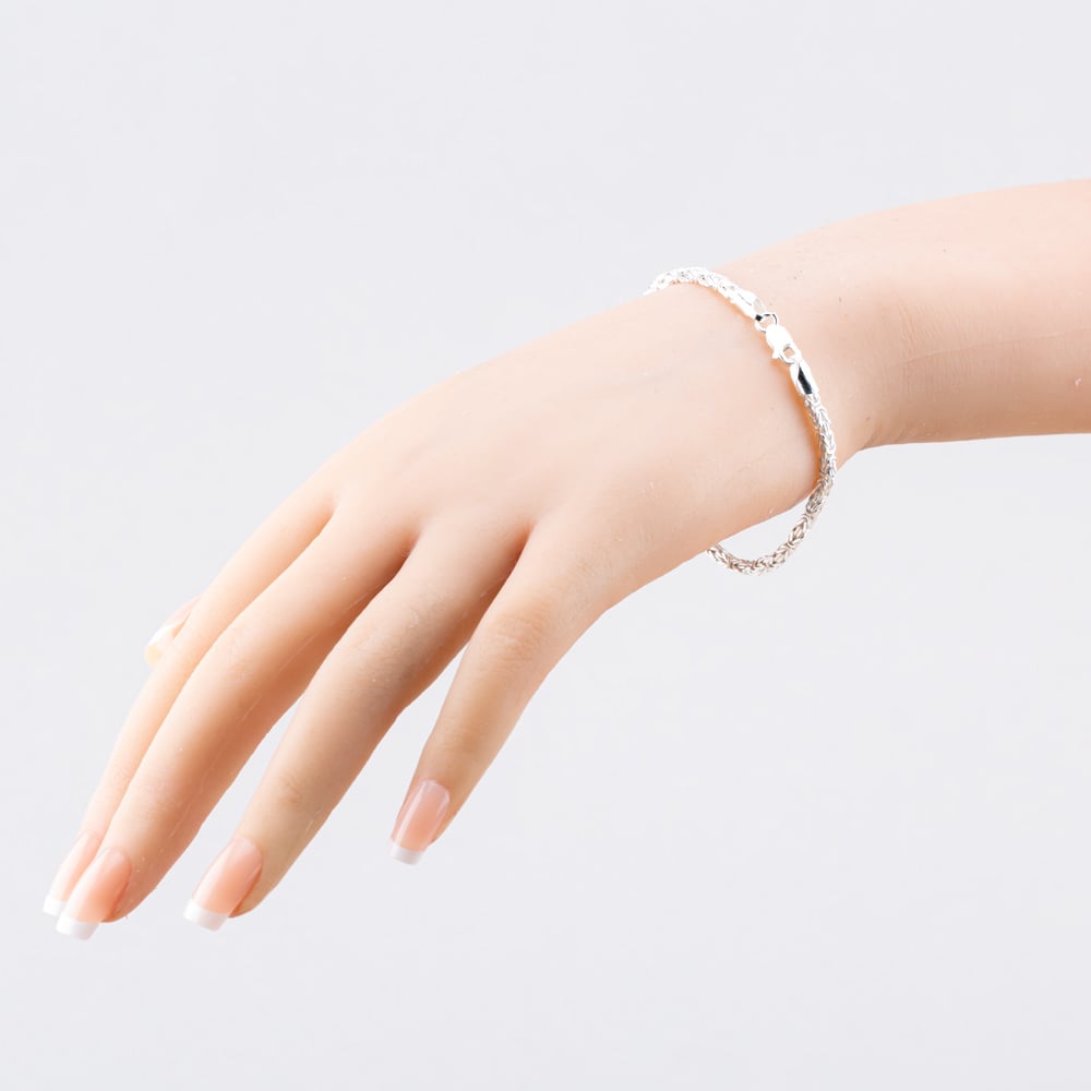Sterling Silver 2.5mm Byzantine Chain Bracelet S1059-07