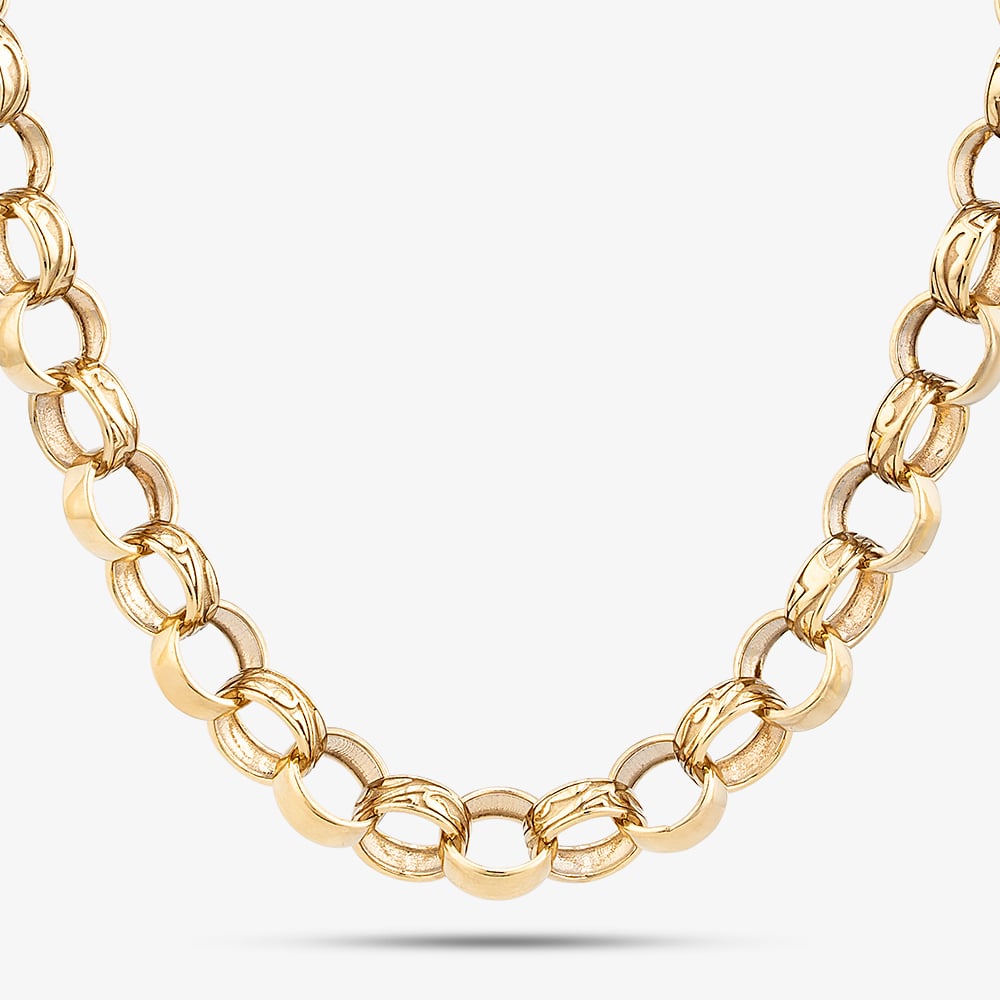 Silver Gold Plated 22 Inch Patterned Belcher Chain S1075Y-22