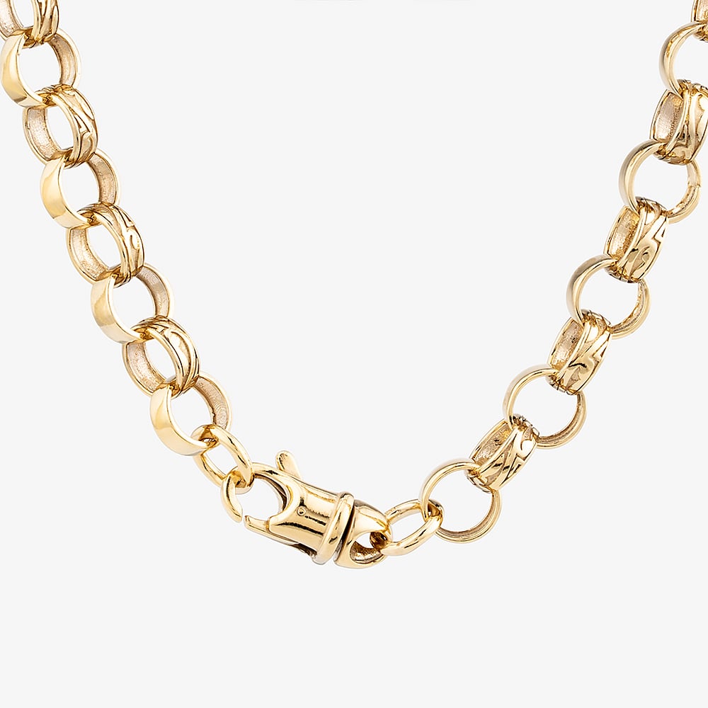 Silver Gold Plated 22 Inch Patterned Belcher Chain S1075Y-22