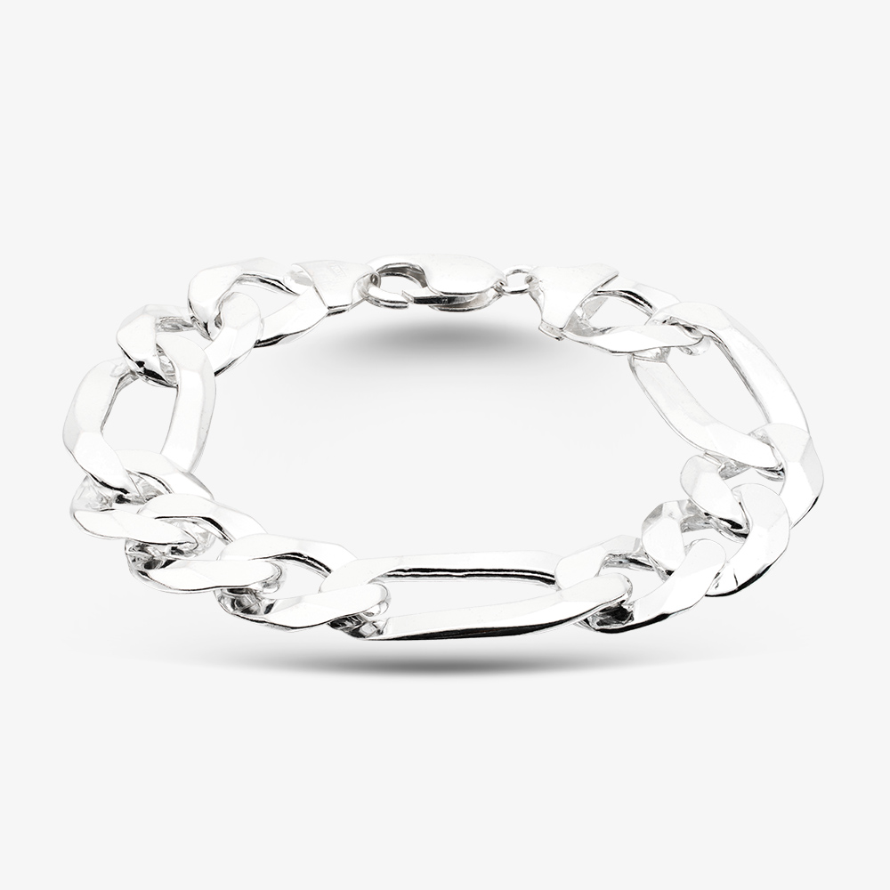 Sterling Silver Flat Figaro Chain Bracelet 8.25.0184