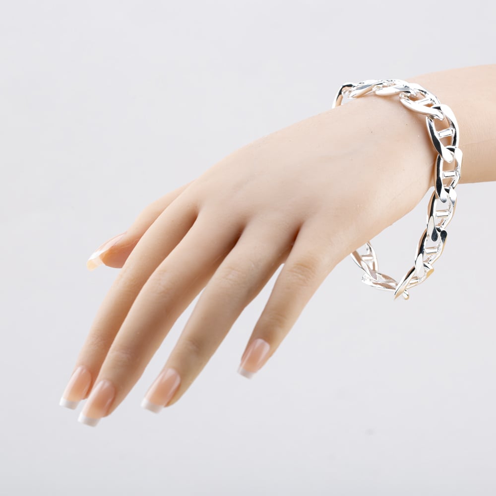 Sterling Silver Flat Rambo Chain Bracelet 8.26.0604