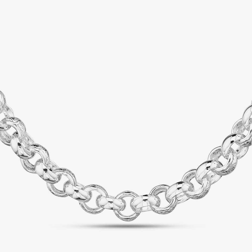 Silver Classic Silver 20 Inch Patterned Belcher Chain HLRB-700-AG-20