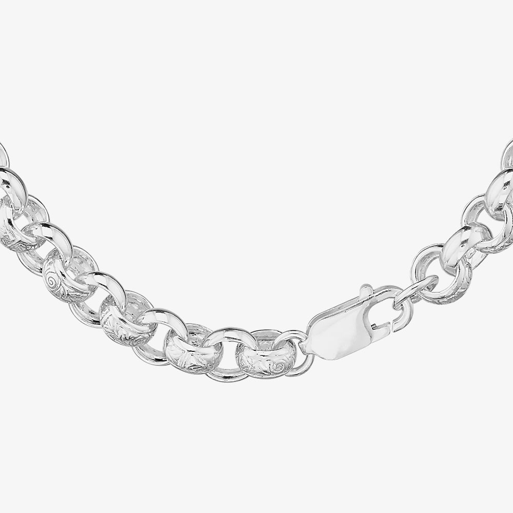 Silver Classic Silver 20 Inch Patterned Belcher Chain HLRB-700-AG-20