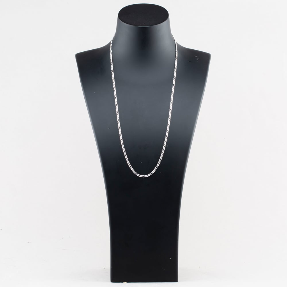 Fashionista Silver Sterling Silver 24 Inch Flat Figaro Chain S1049-24