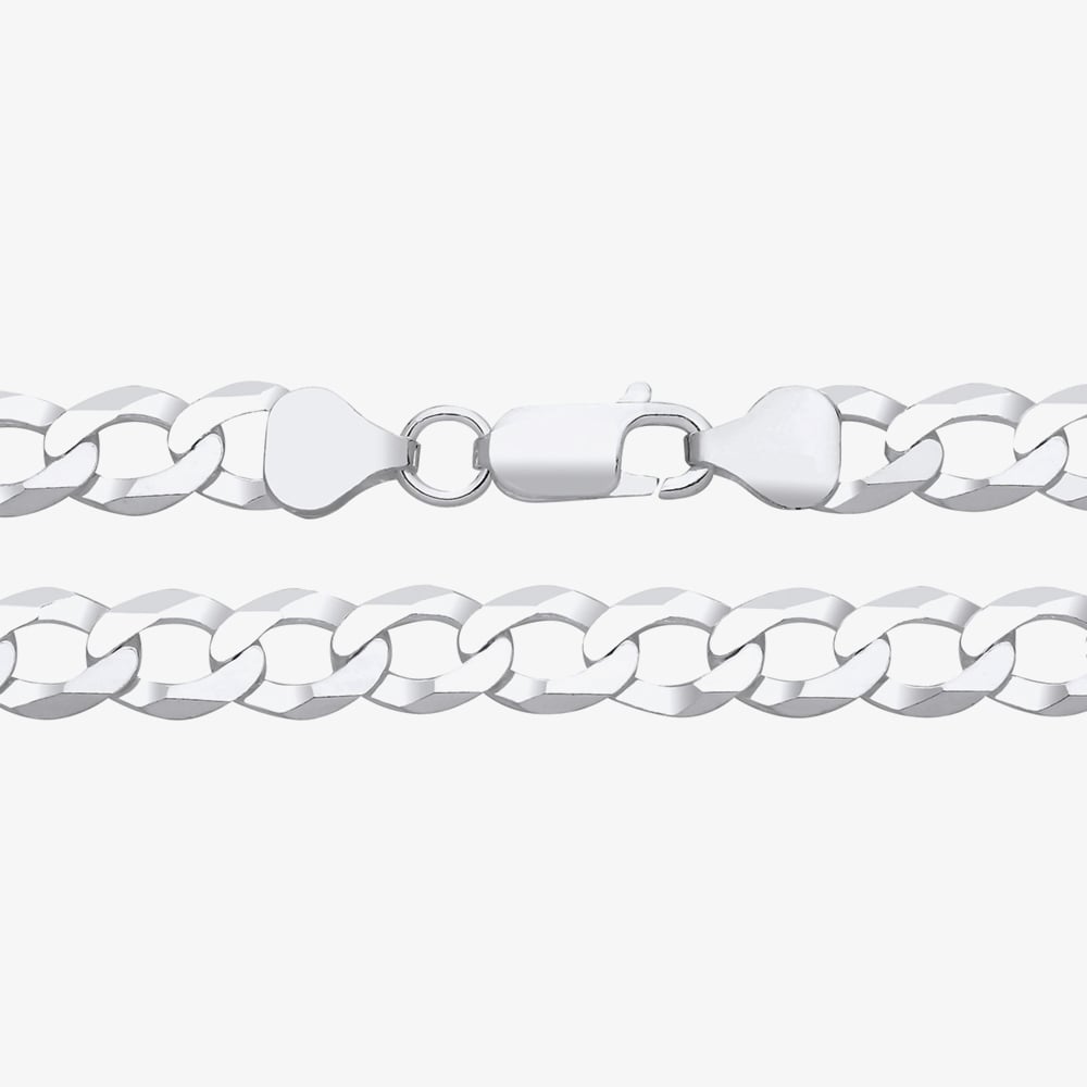 Fashionista Silver Sterling Silver 8 Inch Curb Chain Bracelet S1025-08