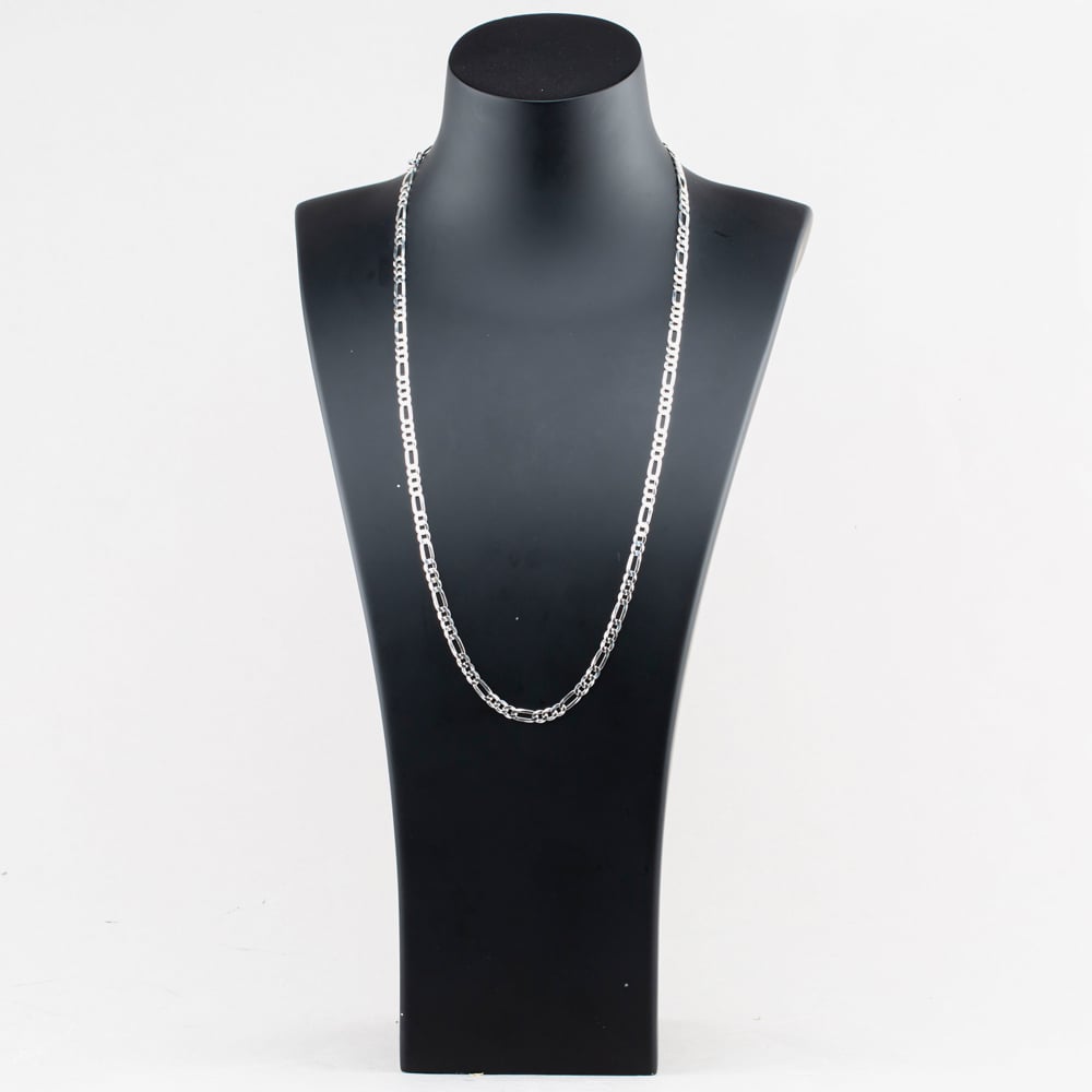 Fashionista Silver Sterling Silver 26 Inch Flat Figaro Chain S1050-26