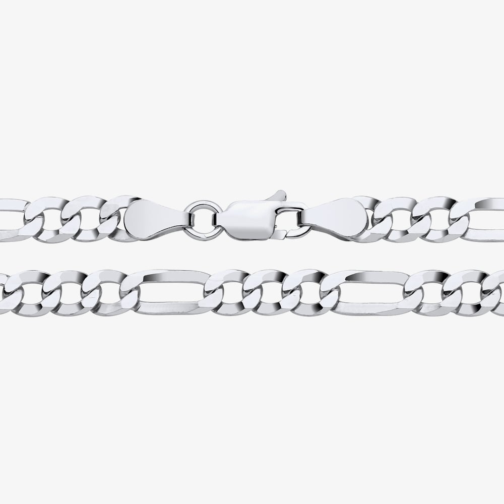 Fashionista Silver Sterling Silver 26 Inch Flat Figaro Chain S1050-26