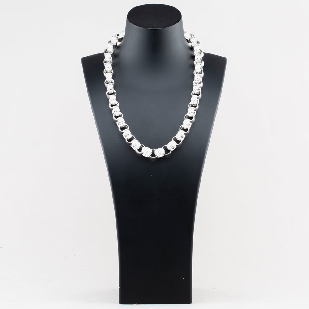 Fashionista Silver Sterling Silver 22 Inch Patterned Belcher Chain S1073-22