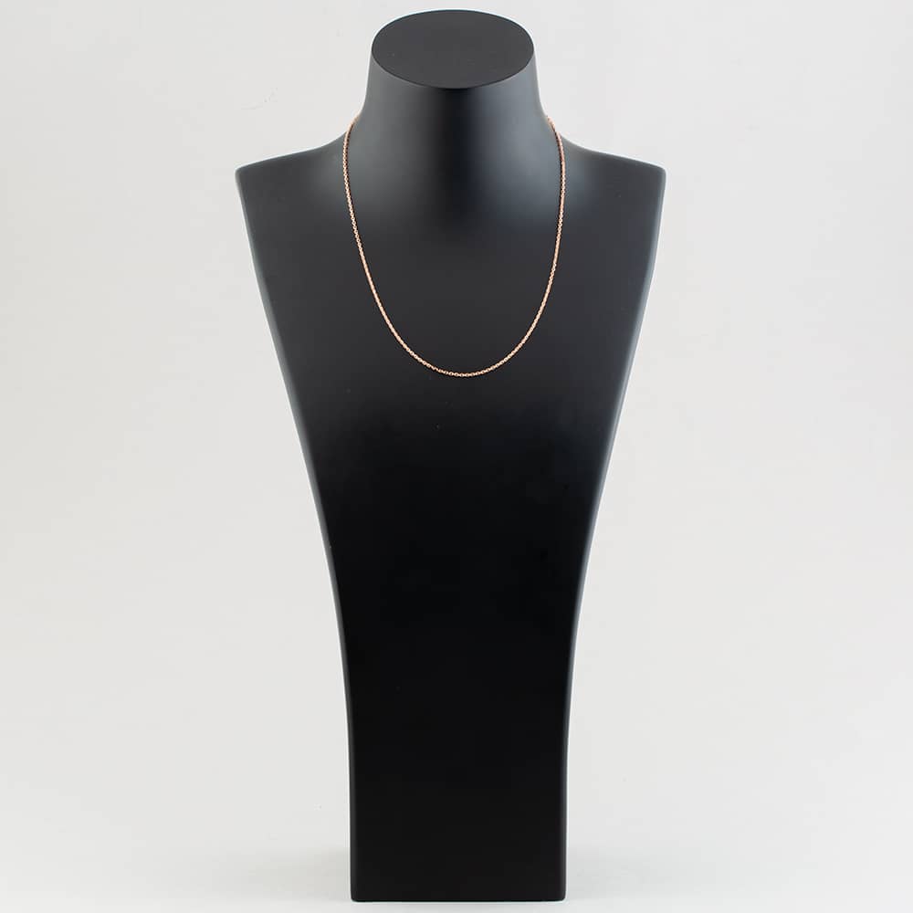 Sterling Silver Rose Gold Plated 18 Inch Trace Chain CA4DC040/0.45